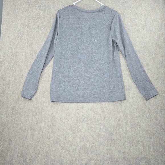 Time And Tru Womens Long Sleeve Gray Core Tee Pima Cotton Blend Size Large - Picture 2 of 6